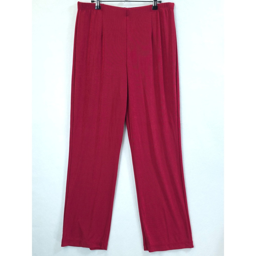 Chico's Travelers Pants Wrinkle Resistant Red Women 2R US L/12 Classic Office